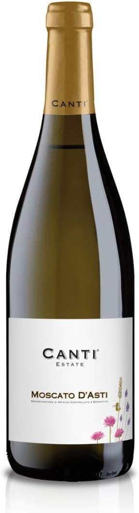 Moscato d'Asti D.O.C.G - Vin Petillant, Moscato, Élaboré à Partir du Cépage du Piémont, Goût Fruité et Doux, 1x750 ml 1x750ml