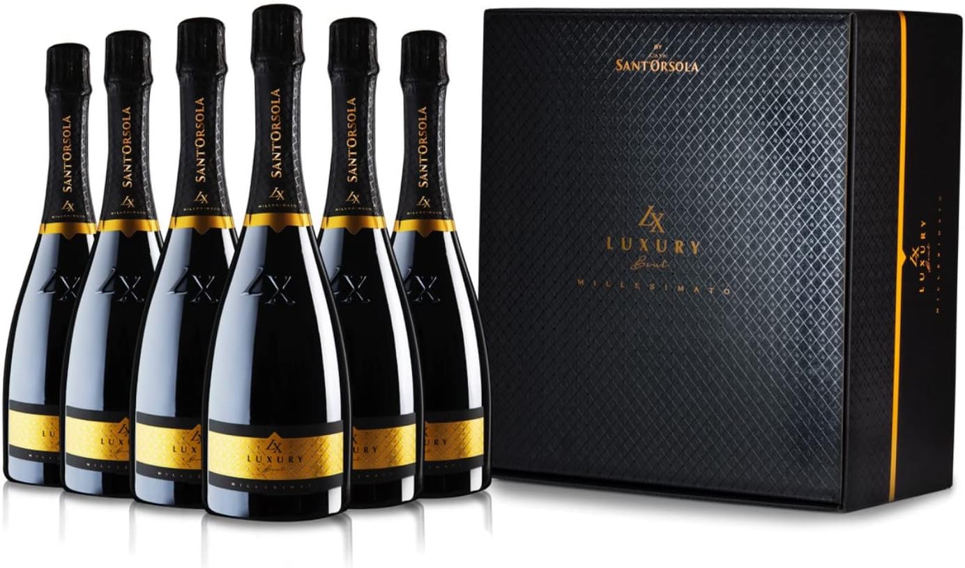 Sant'Orsola Prosecco D.O.C - LX Brut Millesime Sec Vin Petillant Italien Set de 6 Bouteilles, Blanc, 750 milliliters Unique