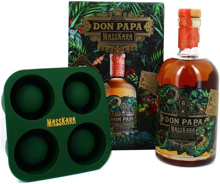 Coffret Rhum Don Papa Masskara 70 cl + Moule à glaçons