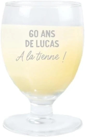 CADEAUX.COM - Verre à Ricard ou Pastis pour Homme de 60 ans - Message Personnalisable - Verre Personnalisé - Cadeau Anniversaire - Cadeau Homme