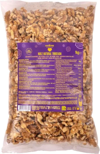 Cerneaux de noix naturelle décortiquée 1 kg nut&me - Sans additifs ni conservateurs - Sans gluten - Vegan - Fruits secs naturels - Riche en fibres - Source de fer - Lot de 1 kg Cerneaux de noix 1 kg