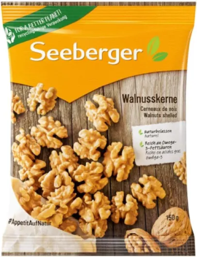 Cerneaux de noix : noix sans coque - riches en acides gras Oméga-3 - idéales pour accompagner salades, fromages ou pour les gâteaux - sans additifs, vegan (1 x 150 g) 14.4 cm x 3.5 cm x 17.5 cm