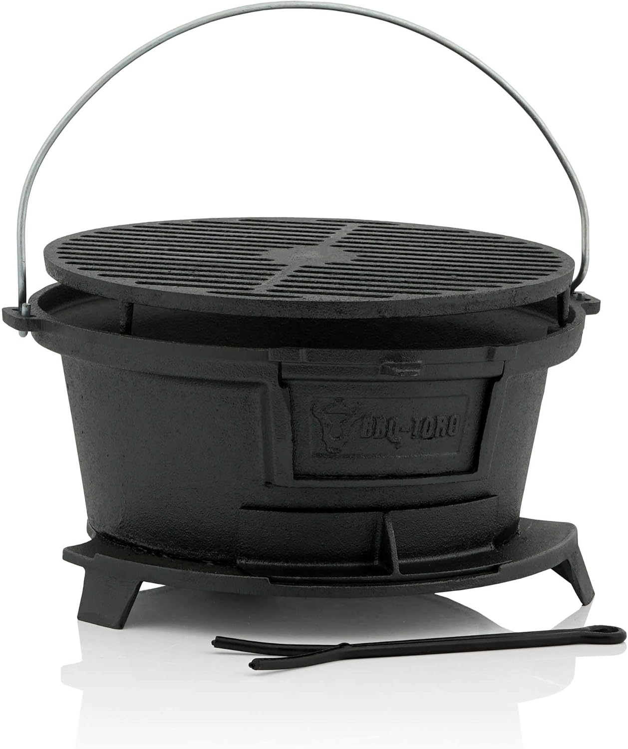 BBQ-Toro Barbecue en fonte avec grille - 32 x 33 x 18 cm - Hibachi Style Charcoal Camping Grill (B) 32 x (T) 33 x (H) 18 cm