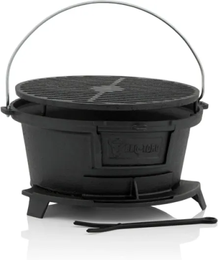 BBQ-Toro Barbecue en fonte avec grille - 32 x 33 x 18 cm - Hibachi Style Charcoal Camping Grill (B) 32 x (T) 33 x (H) 18 cm