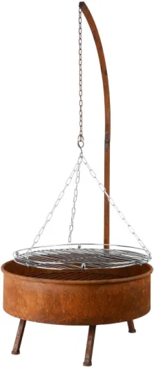 RM Design D&S Vertriebs Barbecue suspendu en acier inoxydable avec grille de cuisson Diamètre 61 cm