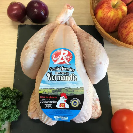 2 Poulets fermiers "Blanc de NORMANDIE" Label Rouge - Pac 1,4 kg - France