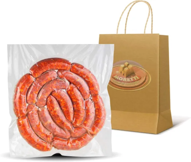 ® Saucisse Fraîche À Cuire - avec piment de Calabre doux ou épicé - 1,5Kg - 3kg - Fabriqué en Calabre (Doux, 1,5 Kg) Doux 1,5 Kg