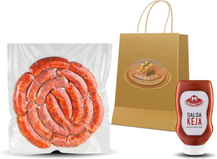 ® Saucisse Fraîche À Cuire - avec piment de Calabre doux ou épicé - 1,5Kg - 3kg - Fabriqué en Calabre (Doux, 3 Kg) Doux 3 Kg