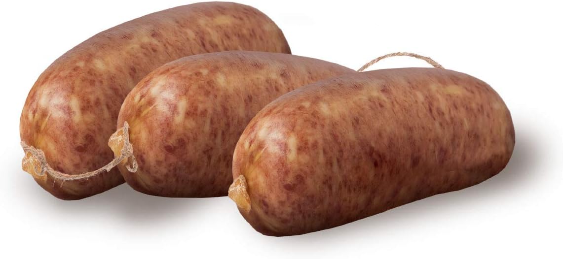 Cotechino frais Salumi Pasini® - 3 pièces 900g - Saucisse parfaite pour accompagner un plat de lentilles - Sans gluten et sans lactose