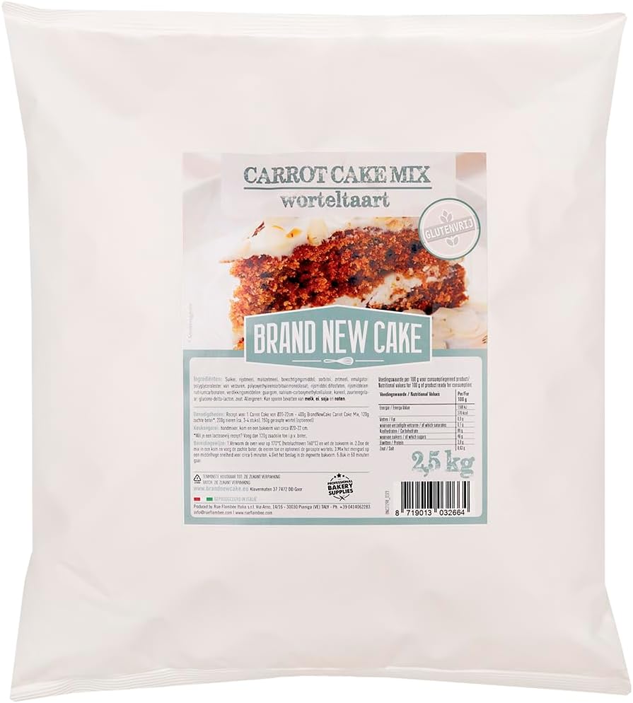 BrandNewCake® Mix pour Gâteau aux Carottes 2,5kg - Sans Gluten, Facile à Préparer