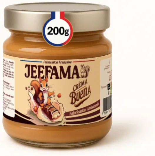 Jeefama – Pate a tartiner noisette – Creme de noisettes artisanale – Fabrication française – Idéale pour desserts et patisserie – Texture onctueuse et gourmande (200gr)
