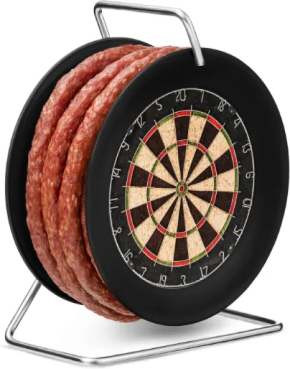 WURSTBARON® Tambour pour saucisses en forme de cible, 3,5 m de délicieuses saucisses de style Cracovie, haute qualité et goût fumé, cadeau amusant, 240 g