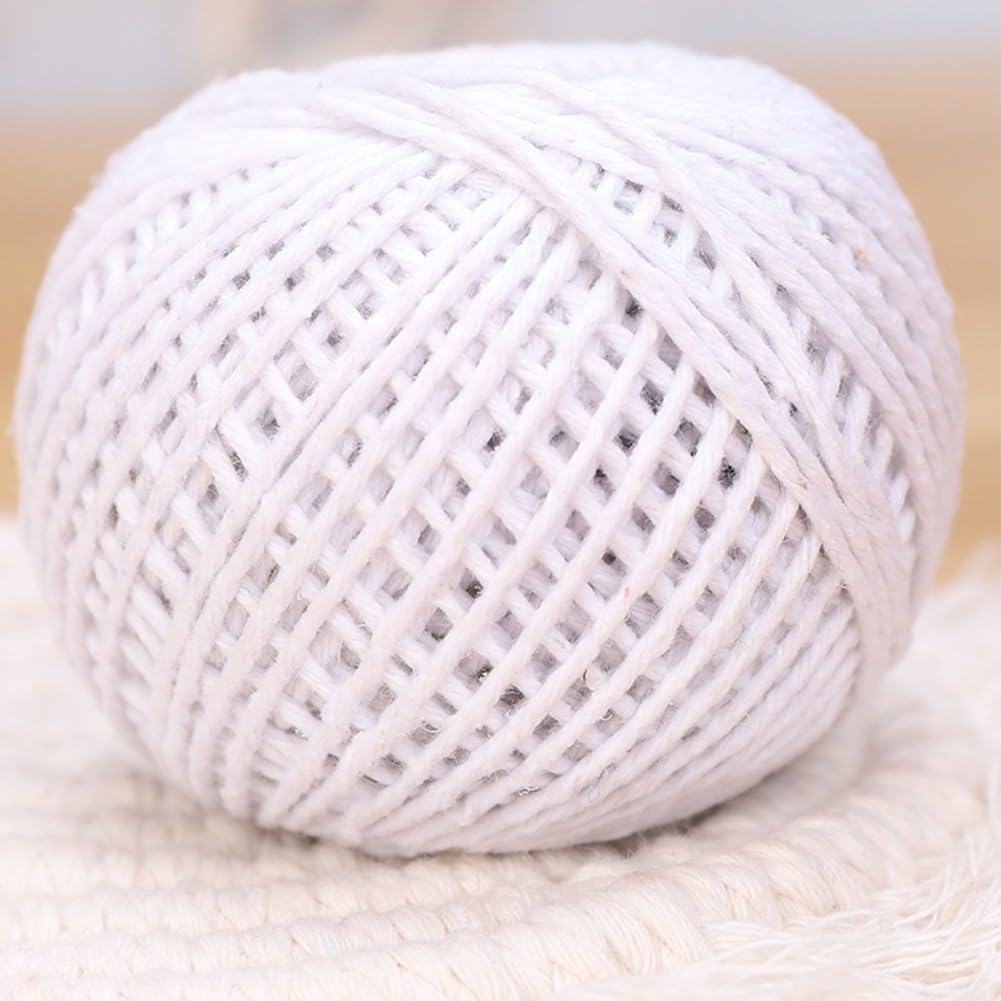 Ficelle de cuisine en coton naturel 50 m pour viande, saucisse, roulades, barbecue, rôti de charcuterie et bricolage (B)