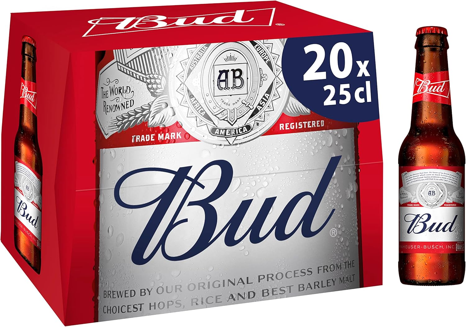 Bud Bière Pack 20 Bouteilles 25cl Unique 250.00 ml (Lot de 20)