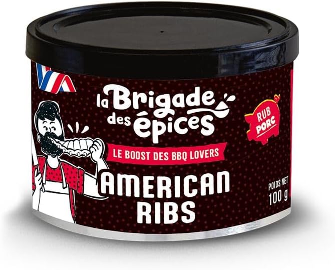 DRY RUB American Ribs - Assaisonnement pour le porc Barbecue - 100g - 100% Naturel et Fabriqué en France
