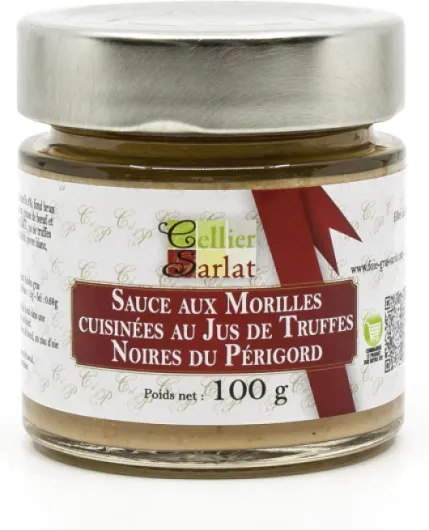 Sauce aux Morilles Cuisinées au Jus de Truffe Noires du Périgord 100g