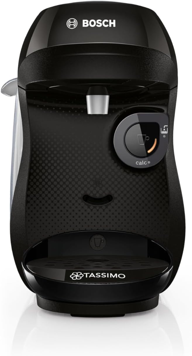 Bosch Machine à café multi-boissons Tassimo Happy friendly, TAS102EA, plus de 70 boissons chaudes, OneTouch, cafétière à dosettes, Intellibrew, pastilles de détartrage, noir