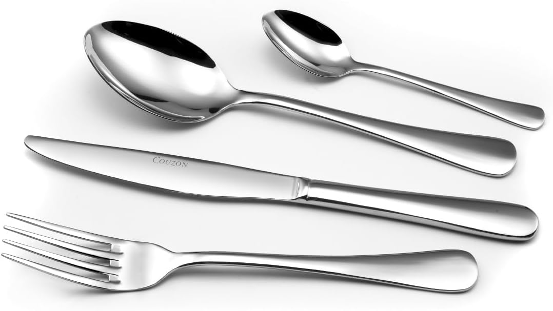 Ménagère 48 couverts de table pour 12 personnes - Clipper - Acier inoxydable 18/10, Finition Miroir, Epaisseur 2.5 mm - Inox