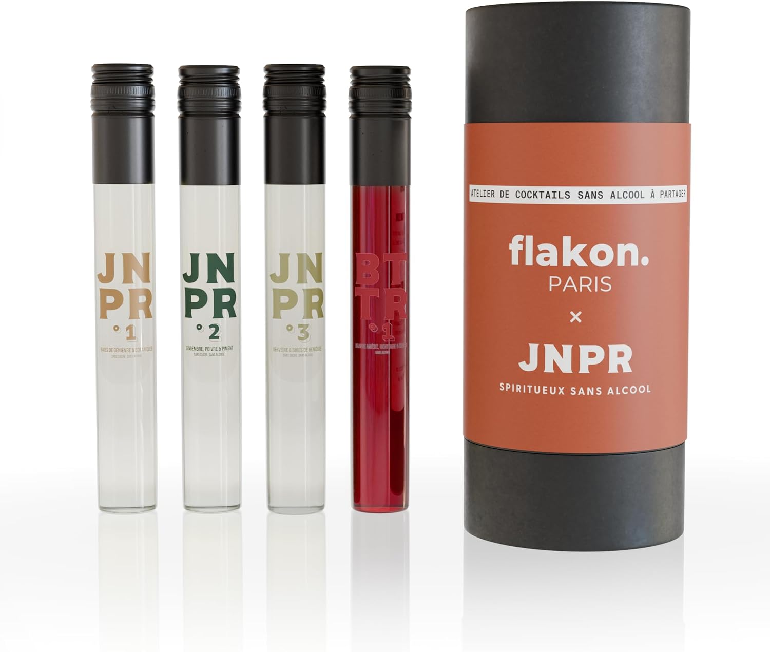 Flakon - Spiritueux sans Alcool JNPR - Recréez vos Cocktails préférés en version sans Alcool - 4 x 100ml - Livraison OFFERTE