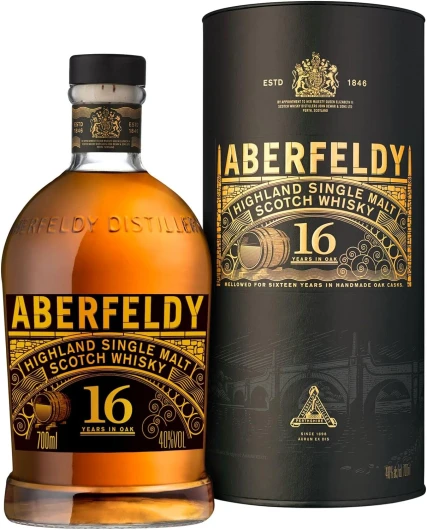 16 ans Highland Scotch Single Malt Whisky, 40 % vol., 70 cl, avec Étui Cadeau, Maturation en Fûts de Chêne, Affinage en Fûts de Bourbon et de Sherry Oloroso, 700 ml