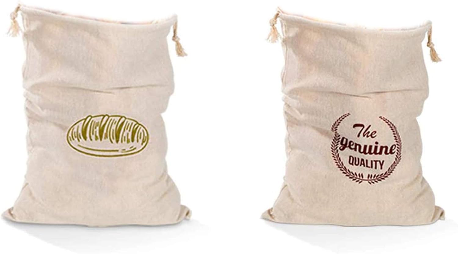 GUOH 2 Sacs à Pain en Lin, Sacs De Stockage des Aliments Écologiques, Peuvent Mettre du Pain, des Fruits, des Céréales, des Noix et d'autres Aliments, Peuvent Être Réutilisés