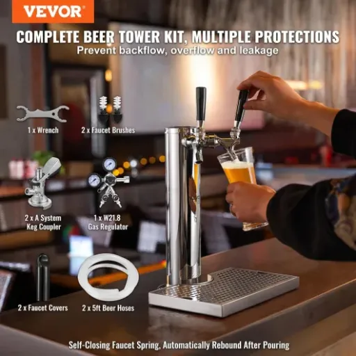 Test VEVOR Kit Colonne à Bière Double Robinet : ça fait le job pour un bar maison, mais pas sans compromis