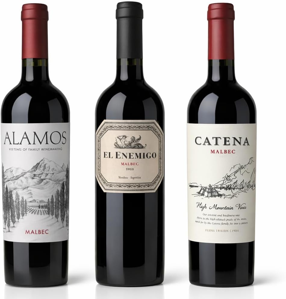 Coffret Prestige de 3 Vins Argentins Malbec avec Boîte en Bois – Alamos, El Enemigo & Catena -MYSECRETWINE-