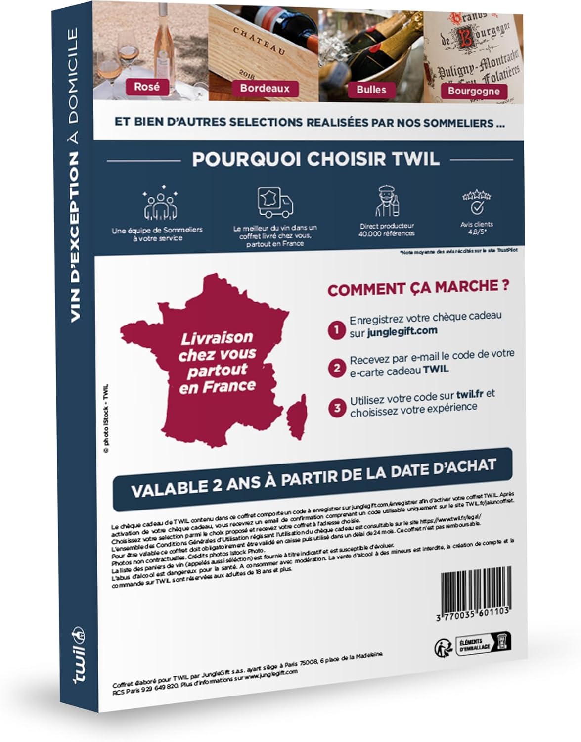 Twil - Coffret Cadeau - VINS D'EXCEPTION À Domicile - Le Plus Grand Choix de vins & Les Meilleures offres