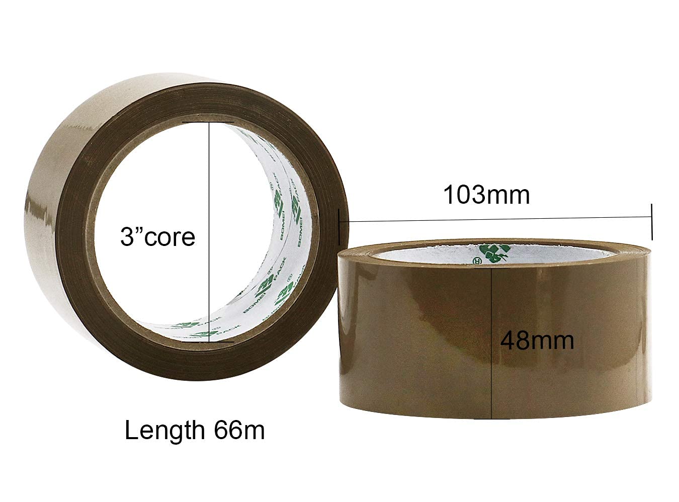 Lot de 18 rouleaux de ruban adhésif Marron avec Dérouleur Pour Boîtes et Ruban D'emballage 66m x 48mm