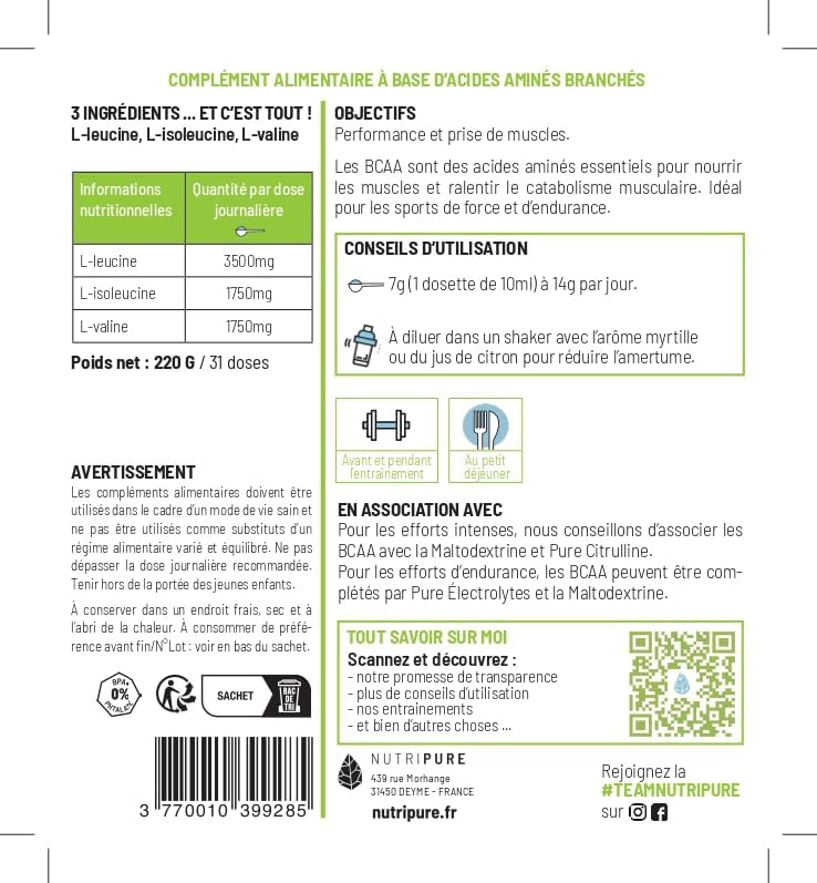 Pack Boisson Énergétique - Maltodextrine BIO 100% pure - Pure Electrolytes - BCAA 2.1.1 d'origine végétale - Compléments Alimentaires Endurance et Récupération Après l'Effort
