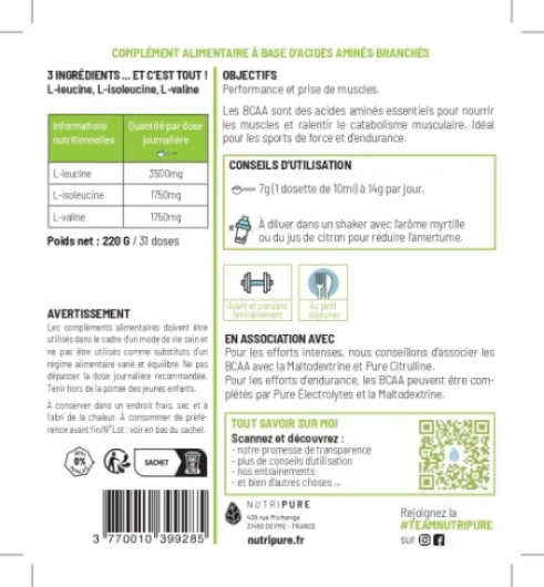 Pack Boisson Énergétique - Maltodextrine BIO 100% pure - Pure Electrolytes - BCAA 2.1.1 d'origine végétale - Compléments Alimentaires Endurance et Récupération Après l'Effort