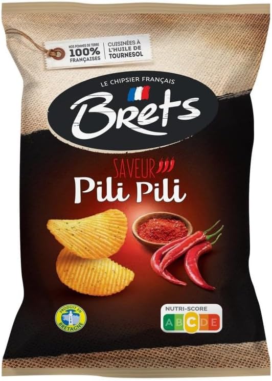 Bret's Chips Aromatisées Ondulées Saveur Pili Pili - Croustillez de plaisir avec les chips BRET'S ! 125g de pur bonheur salé pour l'apéritif - - Le Lot De 4