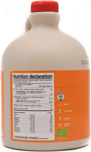 Pur Sirop d'érable BIO Catégorie A, Foncé - goût robuste - 1,89 litres (2,5 Kg) - Organic maple syrup - Grade A - Dark, robust taste - Sirop d'érable biologique - Pancake sirop 1.89 l (Lot de 1)