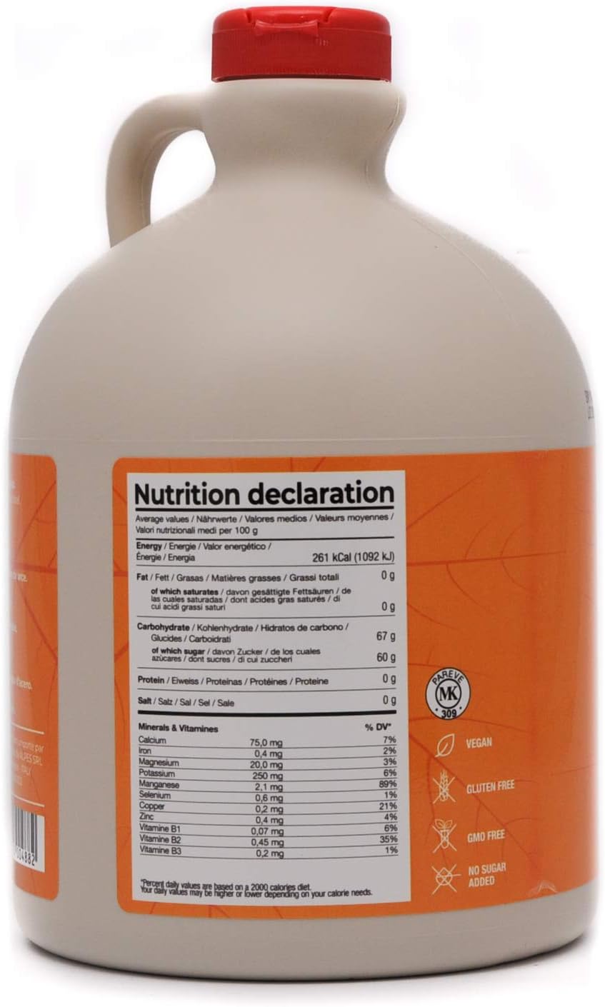 Sirop d'érable canadien pur Grade A, Ambré, goût riche - Carafe 1,89 l (Lot de 1) - Pure maple syrup - Jus d'érable 1.89 l (Lot de 1)