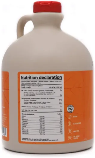 Sirop d'érable canadien pur Grade A, Ambré, goût riche - Carafe 1,89 l (Lot de 1) - Pure maple syrup - Jus d'érable 1.89 l (Lot de 1)