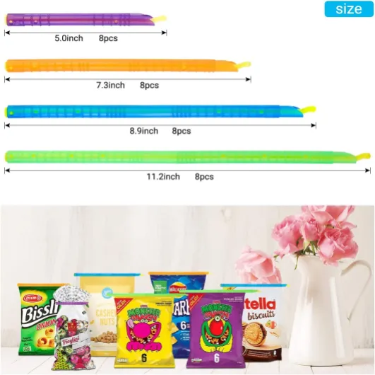 32PCS Ferme Sachet Alimentaire, Clip Sachet Alimentaire Anilock Attaché Sachet, Fermeture Hermétique Alimentaire Attache pour Fermer Sac et Stockage Cuisine