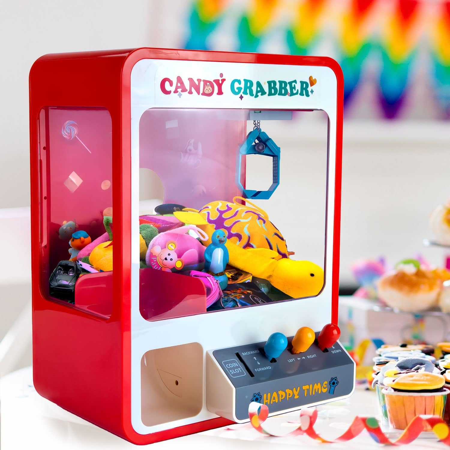 GOODS+GADGETS Candy Grabber Supreme - Distributeur Automatique de Bonbons Machine à saisir Les Bonbons Machine à Jouer avec câble USB