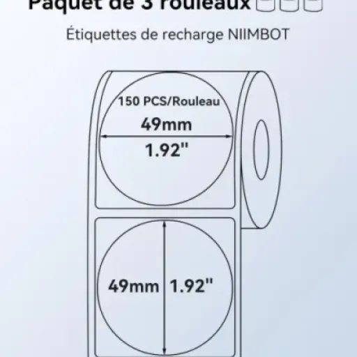 Test NIIMBOT 3 rouleaux étiquettes rondes 50x50mm : simples, efficaces pour étiqueter un peu tout
