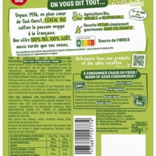 Test CEREAL BIO Blé, riz rouge & quinoa : le sachet qui dépanne bien les soirs de flemme