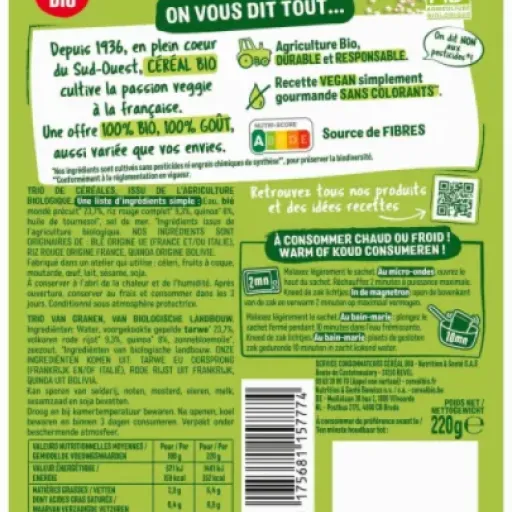 Test Céréal Bio Blé Riz Rouge Quinoa : le sachet pratique pour les jours de flemme