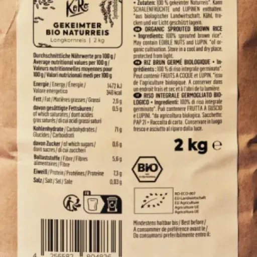 Test KoRo Riz naturel biologique germé 2 kg : un riz complet qui change un peu du basmati classique