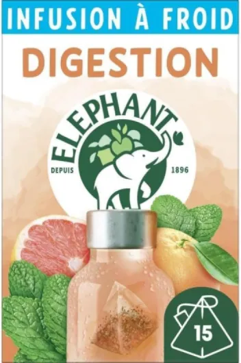 , Infusion à Froid Digestion, Eau Froide Aromatisée, Parfums Naturels Pamplemousse Menthe, Lot de 6 x 15 Sachets Individuels, 90 Sachets Pyramid