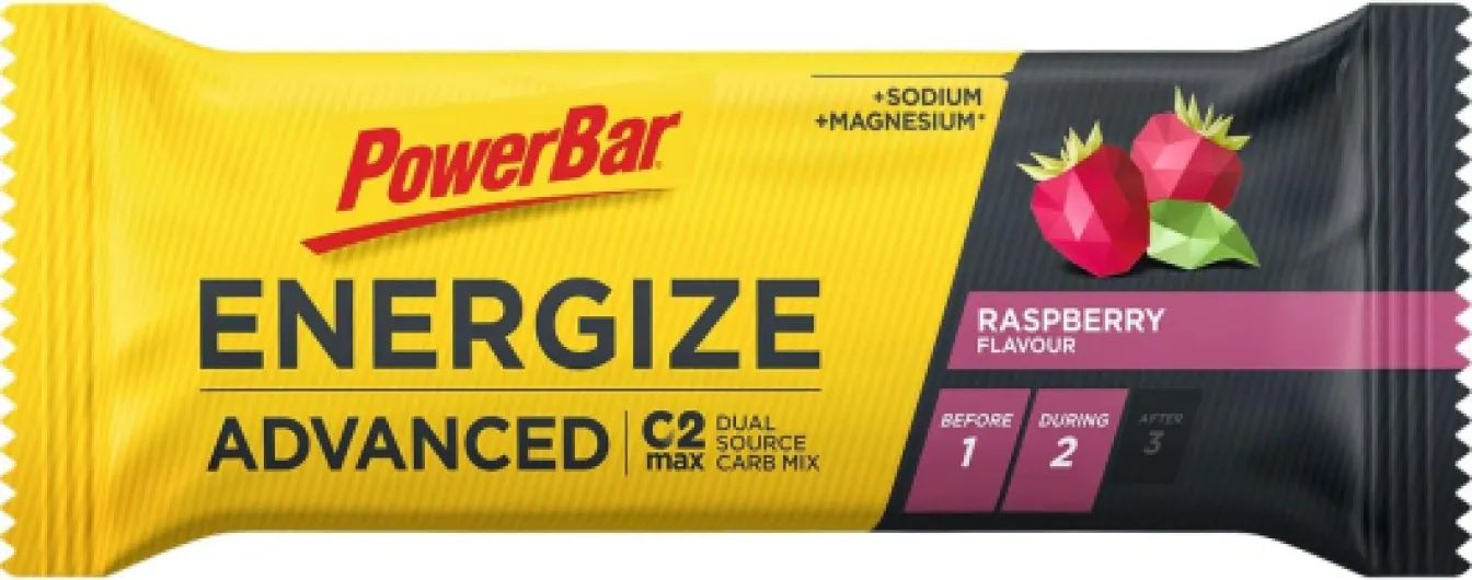 Energize Advanced - Raspberry - 15x55g - Barre énergétique riche en glucides - Magnésium et sodium Framboise 15 Count (825 g)