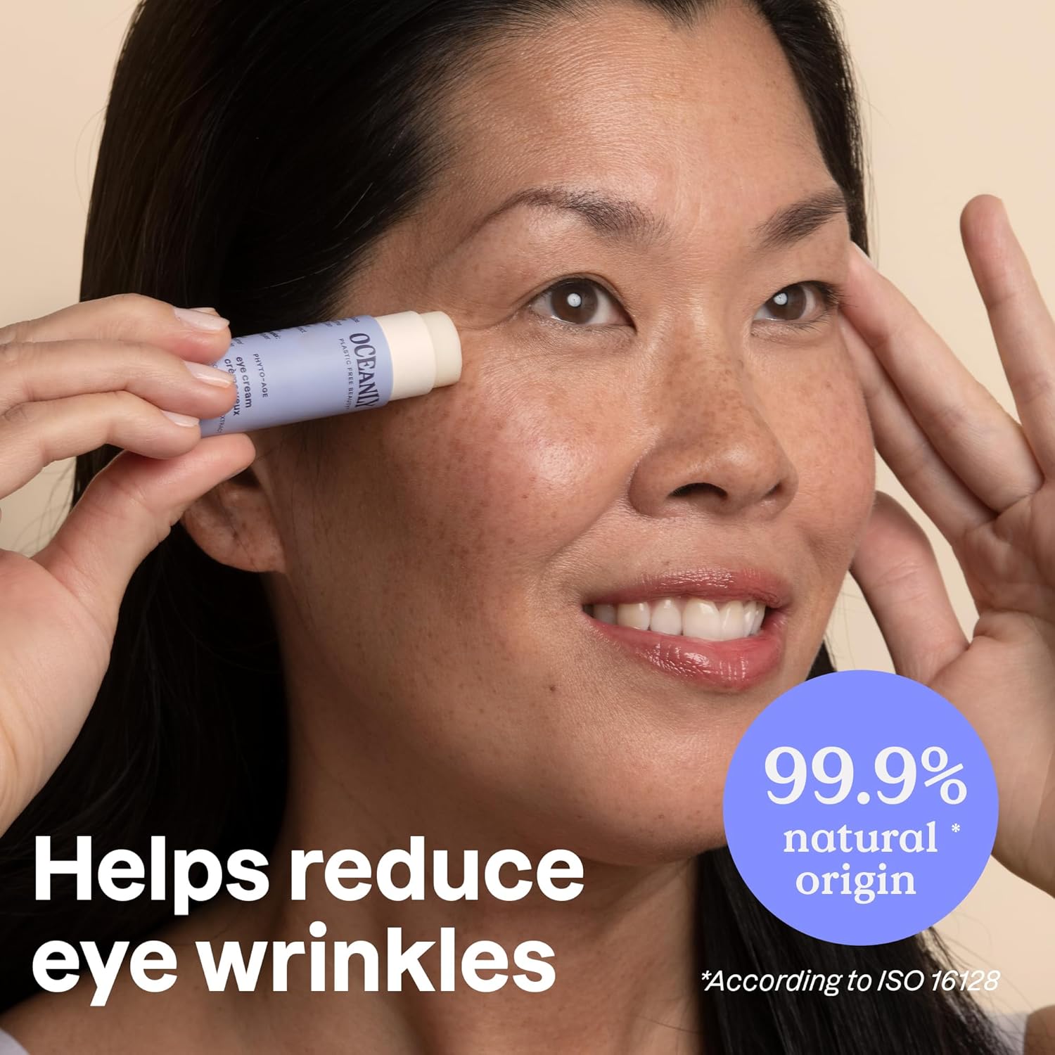 Oceanly Crème Contour des Yeux Solide, EWG Verified, Ingrédients d'Origine Naturelle, Soin pour la Peau Végane, PHYTO AGE, Sans Parfum, 8.5 g