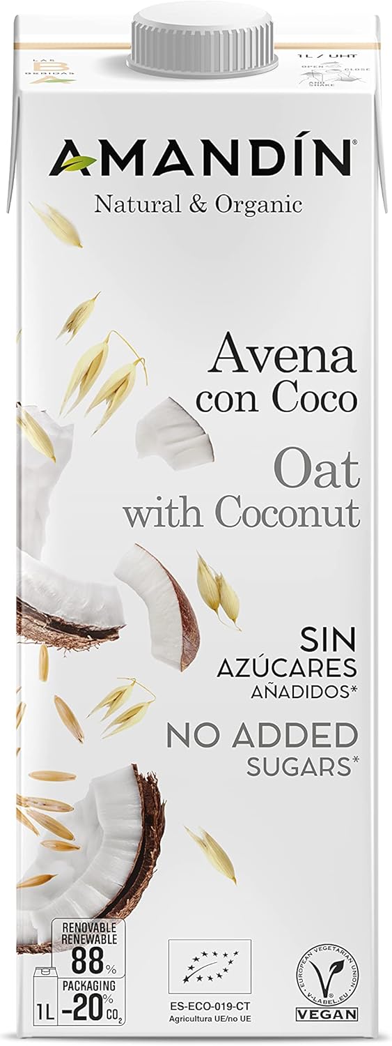 Boisson à l'avoine bio à la noix de coco sans sucre 6 unités de 1L (Coco - Avoine)