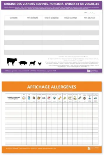 Pack de mise en conformité Restaurants - 11 Affichages et 4 Registres obligatoires avec 1 stylo-feutre offert - Kit de fixation inclus - Fabriqués en France - LEGIMEDIA ÉDITIONS