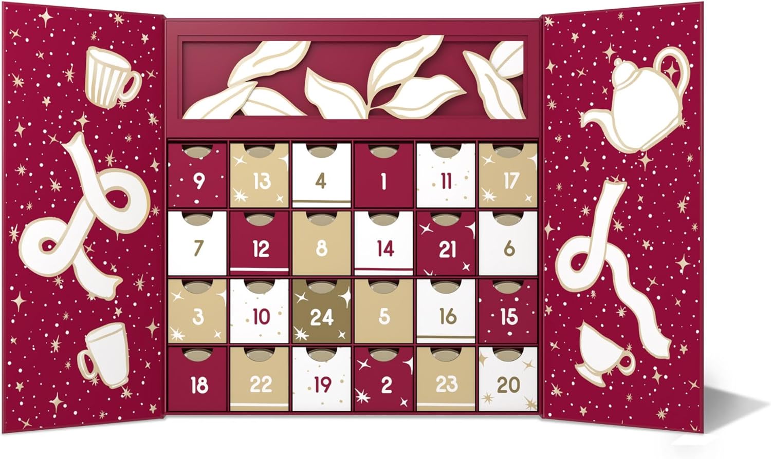 Calendrier de l'Avent - 24 Boites de Thés & Infusion en Vrac Bio - Assortiment de 24 boites de thés et infusions - Idées Cadeaux - Calendrier de l’Avent pour Femme & Homme