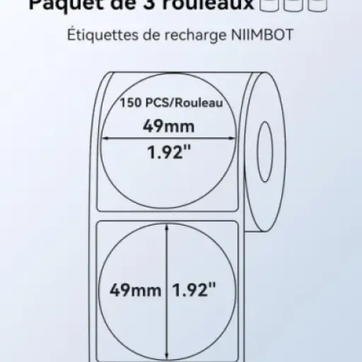 Test NIIMBOT 3 Rouleaux Étiquettes 50x50mm : les rondes transparentes qui font le job pour l’étiquetage maison