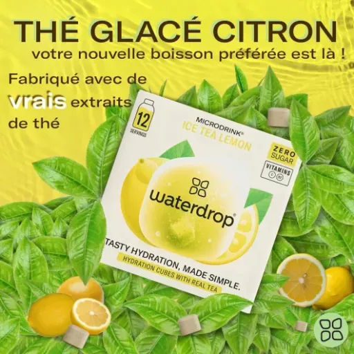 Test Waterdrop Thé Glacé Citron : l’ice tea sans sucre qui change un peu de la flotte plate