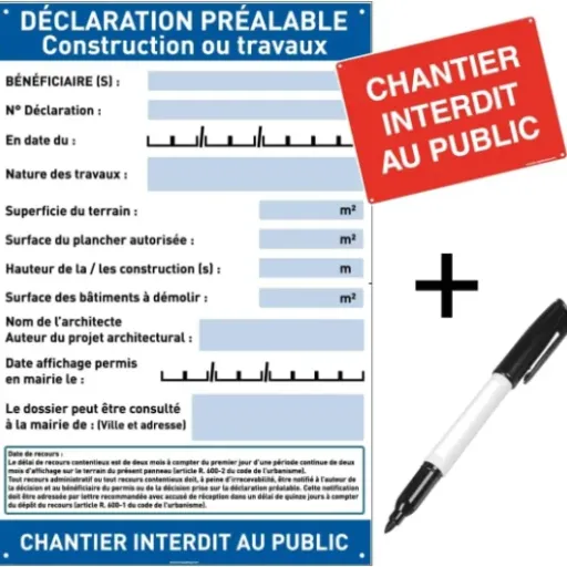 Test Panneau Déclaration Travaux AUA SIGNALETIQUE : simple, réglementaire, sans prise de tête